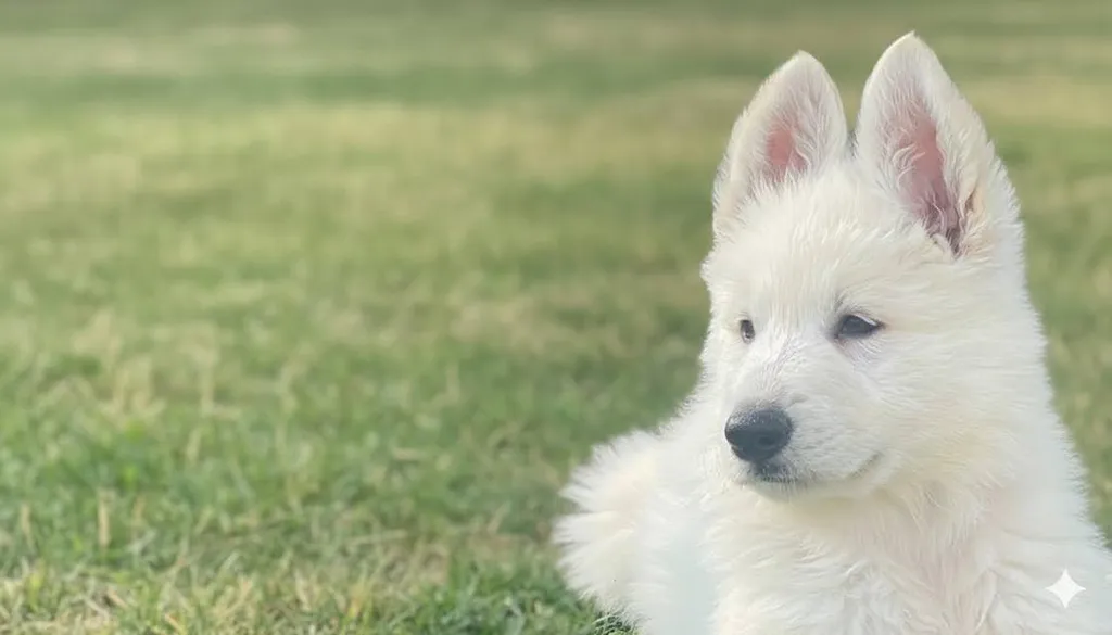 ลูกสุนัข White Swiss Shepherd มีใบเพ็ดดีกรี สายพันธุ์ขนาดใหญ่ ลักษณะคล้ายหมาป่า