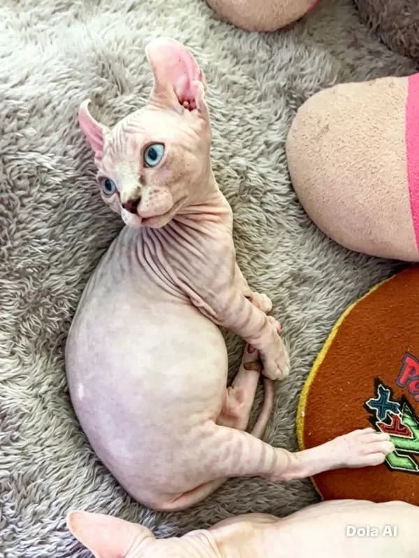 แมวสฟิงซ์ ดเวลฟ์ ขาสั้น หูพลิก เพศเมีย